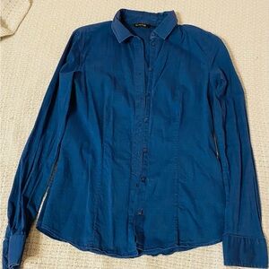 Massimo Dutti Deep Blue Casual Button Down Shirt